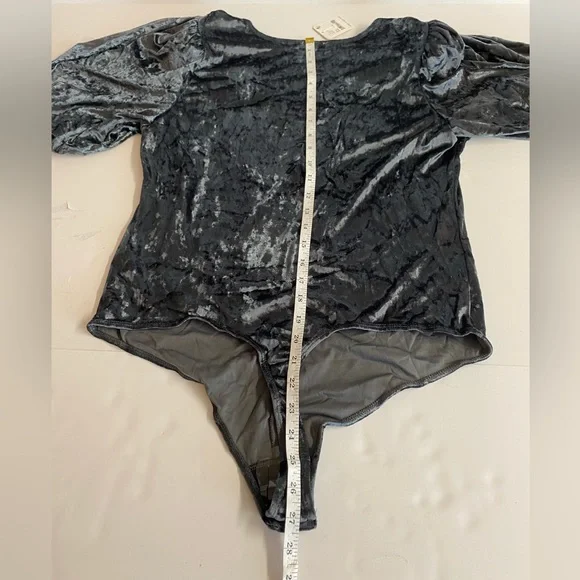 NWT Free People “ Don’t you Wish” crushed velvet bodysuit in Sunflower Size XL - Picture 10 of 10